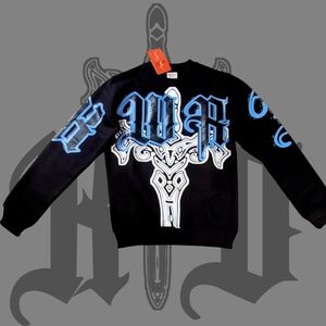 Men's Graphic Crewneck Sweater - Black and Blue